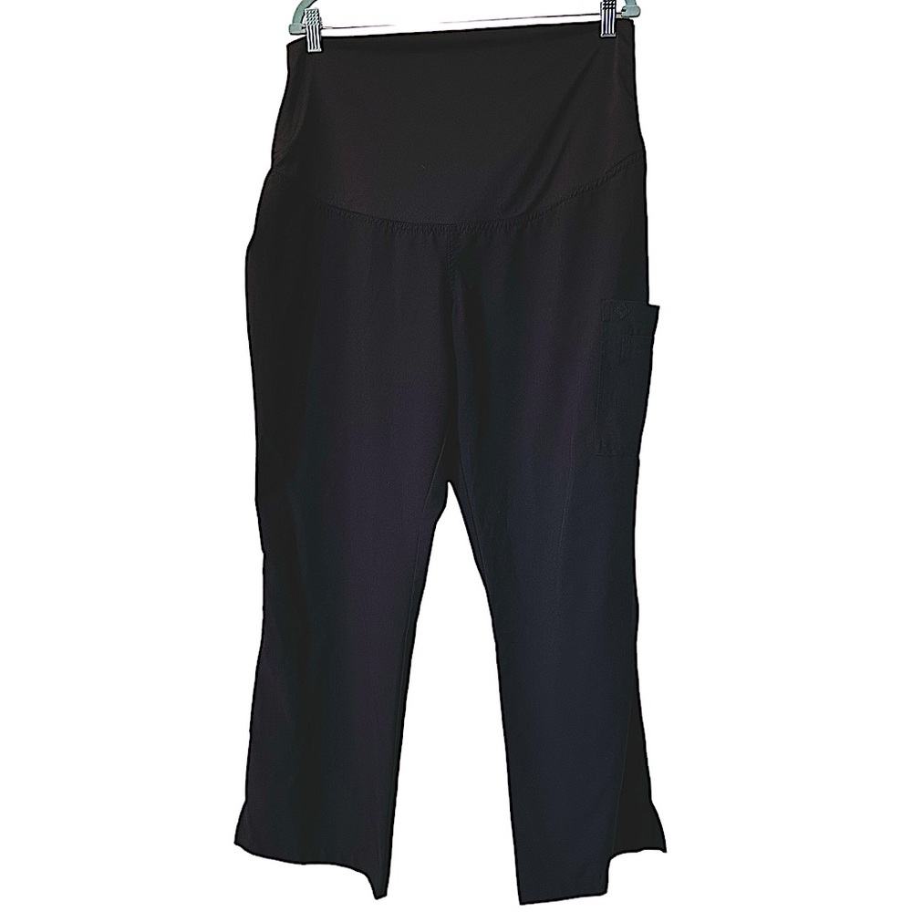 Two Med Couture Maternity Black Scrub Pants Bottoms Size Large Petite